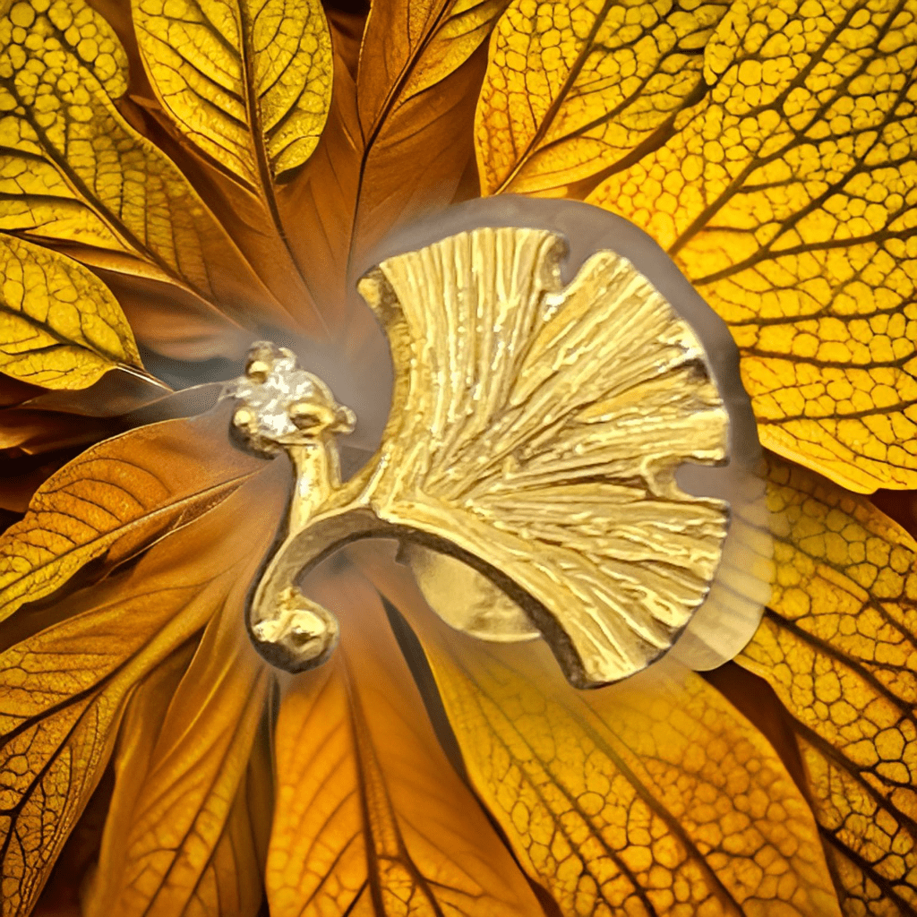 Boucles d'oreilles ginko brillant