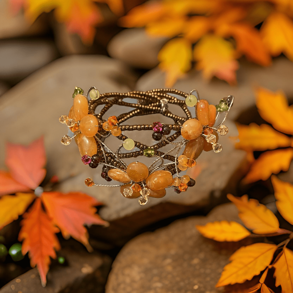 Bracelet fleurs cornaline